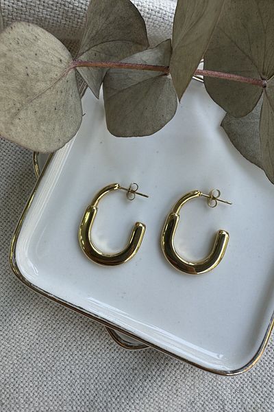 fuya design U-Shaped Brand Steel Earrings