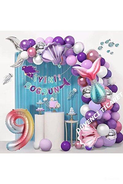 DÜVENCİ TİCARET Σετ Γενεθλίων Πολυτελείας Γοργόνα