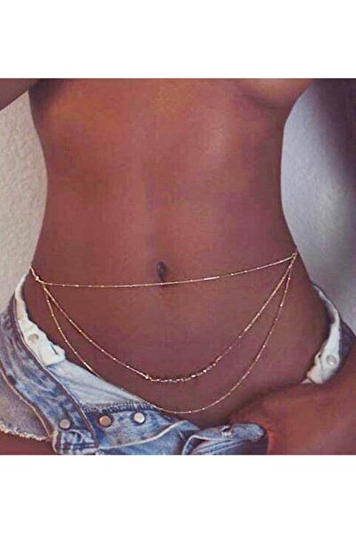 Nishstyle Altın Renk Fons Model Bel Göbek Kolyesi