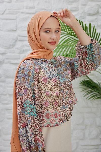 Şalland Organic Cotton Voile Shawl Peach