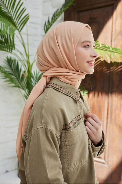 Şalland Organic Cotton Voile Shawl Honey Foam