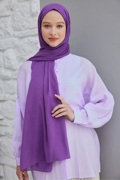 Şalland Organic Cotton Voile Shawl Purple