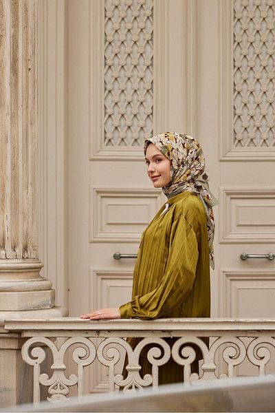 Şalland Baroq Pattern Scarf Maleficent Soft Green