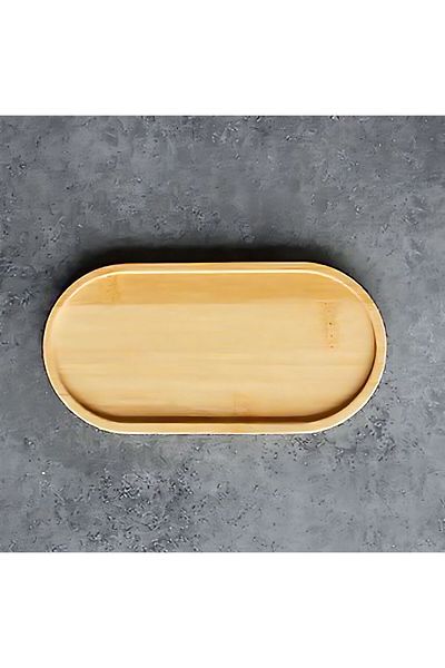 MEHAY HOME Luxury Natural 2 Pieces Bamboo Presentation Plate & Oil Pot Base 26 cm