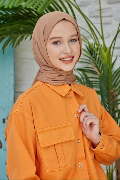 Şalland Organic Cotton Voile Shawl Camel Hair