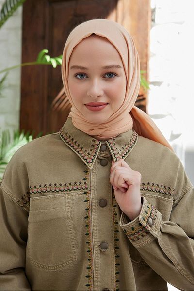 Şalland Organic Cotton Voile Shawl Honey Foam