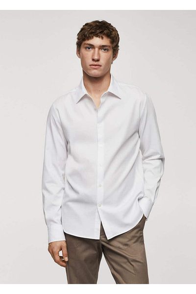 MANGO Man Cămașă Slim Fit din bumbac structurat