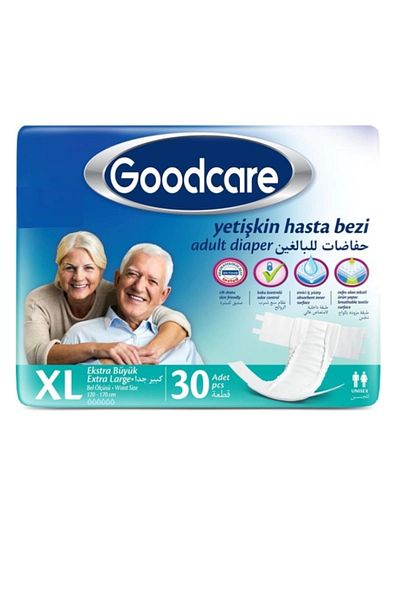 Goodcare Adult Diaper with Waistband Extra Large Size XL 30 Pieces (120-170 cm)