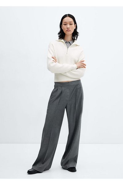 MANGO Woman Zippered Collar Sweater