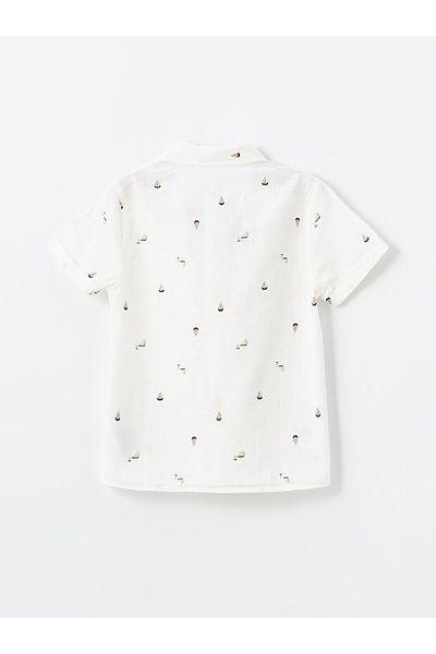 LC Waikiki Lcw Short Sleeve Printed Baby Boy Shirt and Bow Tie Set of 2