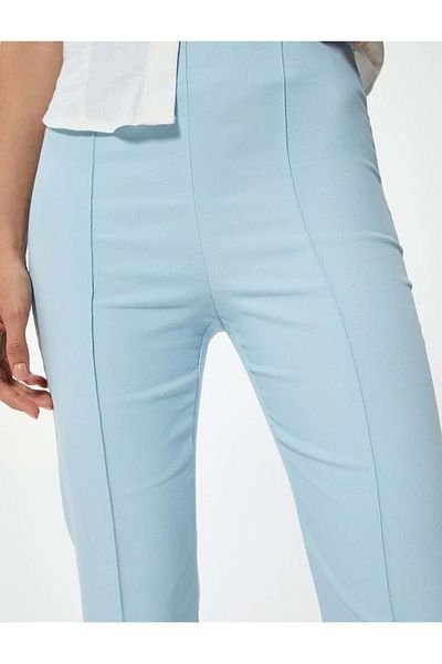 Koton Pantaloni de țigară cu nervuri albastre - Talie standard 4sak40509pw