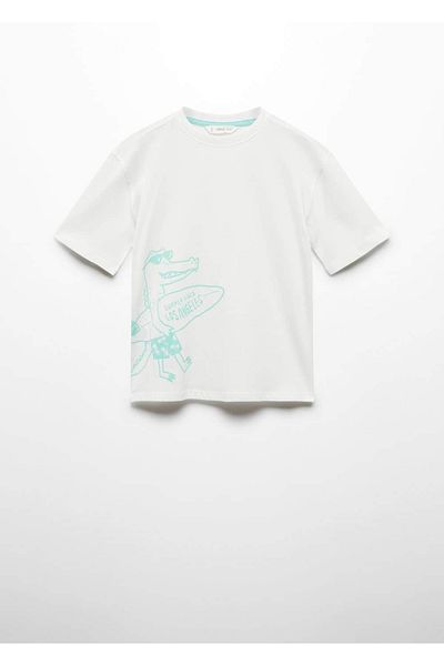 MANGO Kids Βαμβακερό μπλουζάκι με σχέδια