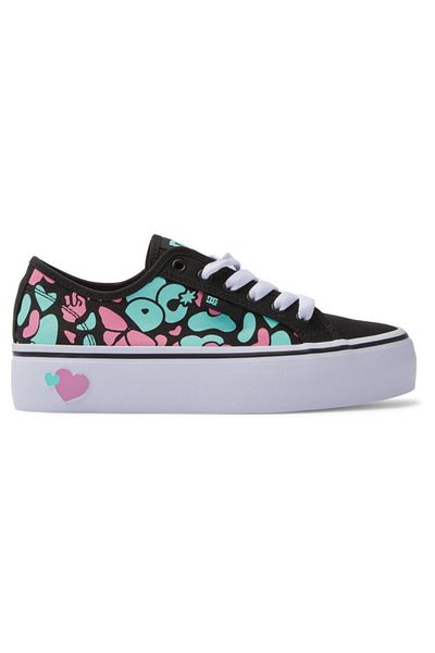 DC Shoes adjs 300280   - Pantofi de damă cu platformă manuală negru/roz/turcoaz