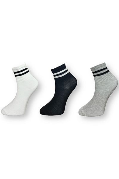 Mevo Unisex 3-Piece Striped Socks Set