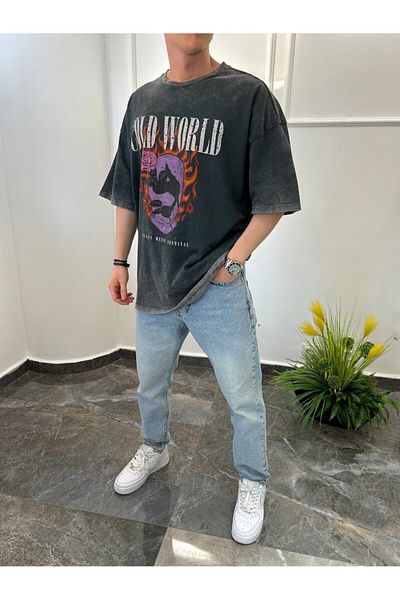 NOMARC Cold World Yıkamalı Füme T-Shirt