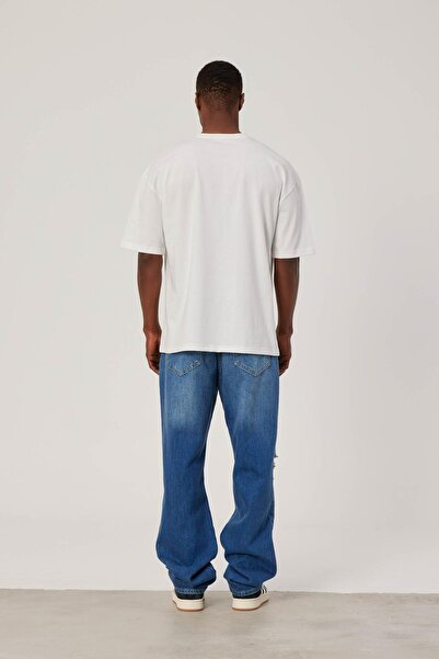 NOMARC Чоловіча футболка з принтом пальми на грудях, біла