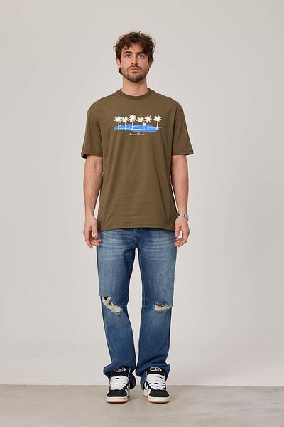 NOMARC Πράσινο T-Shirt - Χαβάης με στάμπα