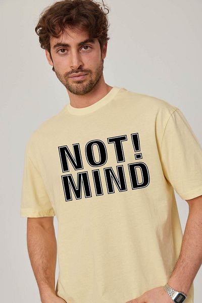 NOMARC Μπλουζάκι με κίτρινη σημείωση Mind Written