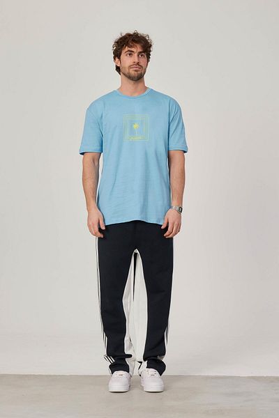 NOMARC Μπλε T-Shirt - Δημιουργικό γραπτό σχέδιο