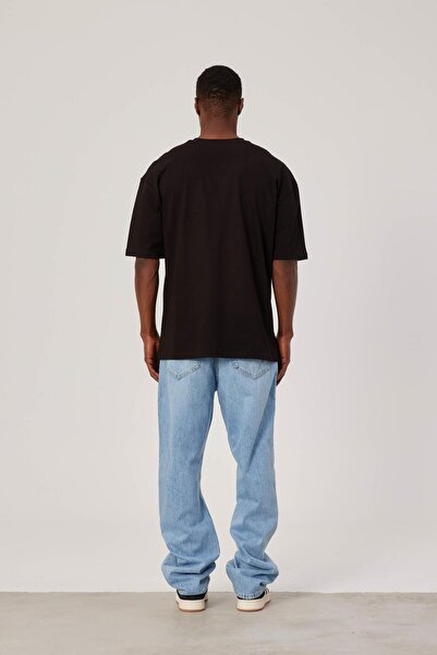 NOMARC Ανδρικό μπλουζάκι Vintage League με στάμπα μπροστά σε μαύρο χρώμα