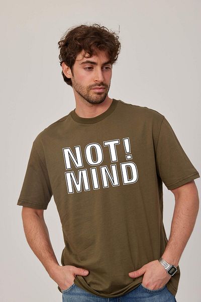 NOMARC Πράσινο T-Shirt - Σημείωση Μυαλό Γραμμένο