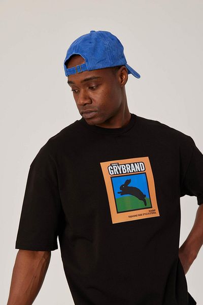 NOMARC Μπλουζάκι με στάμπα Rabbit Black Grybrand