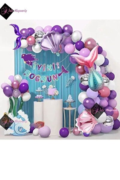 Store Sell Deniz Kızı Bannerlı Lüks Doğum Günü Parti Set Doğum Günü Süsü Modern Tsrm 161141