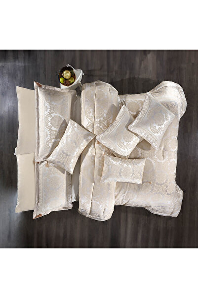 In House Fano | 10 Pieces Copland Comforter Set - King - 260x240 cm - 402 - Light Beige