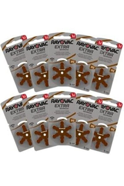 Rayovac Extra 312 Numara Pil Kulak Içi Işitme Cihazı Pili Kulaklık Pili 10 Paket -toplam 60 Adet Pil
