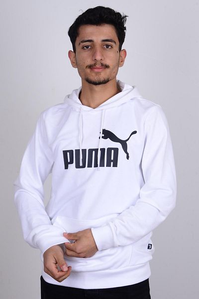 Puma 586688 -02 Ανδρικός ιδρώτας με λευκή στάμπα με κουκούλα