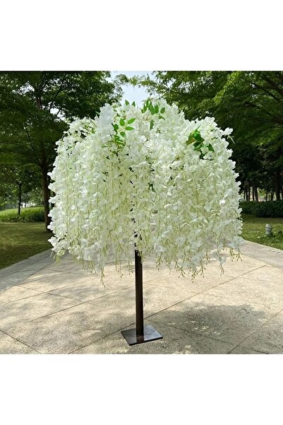 YASİMA Yasima 12li Beyaz Sarkan Akasya Çiçeği Nişan Düğün Dekor Süslemesi