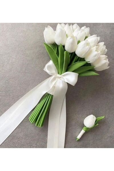 Abiye's BRIDE'S HAND FLOWER WHITE TULIP PEONY MAGNOLIA ORNAMENT AND GALA FLOWER