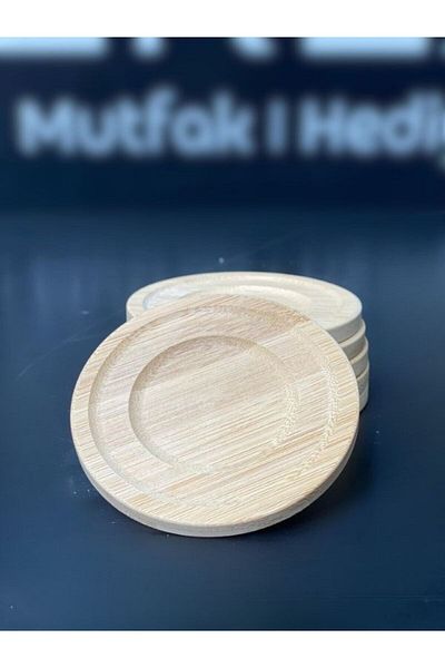 PERLAEVKAHVE 6-Piece Bamboo Tea Plate Set
