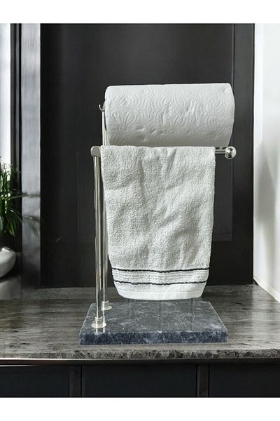 THK STORE Metal Bathroom Hand Towel Holder - Marble Footed Paper Stand