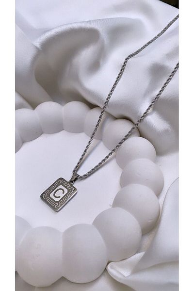 Accessories Steel Letter Silver Necklace Letter C