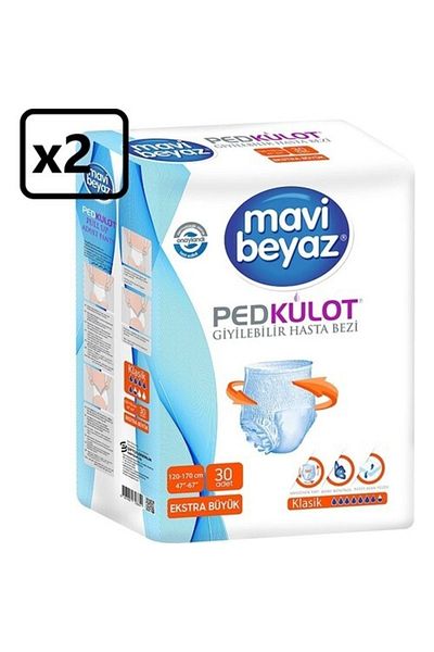 Mavi beyaz Absorbent Panties Xlarge Patient Diapers 30pcs