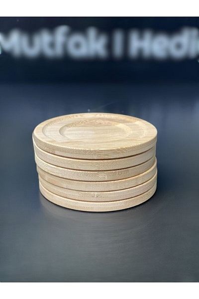 PERLAEVKAHVE 6-Piece Bamboo Tea Plate Set