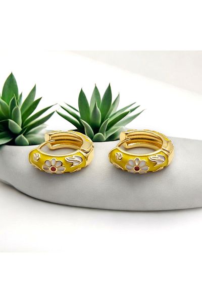 Bumu Design Ethnic Colored Steel Earrings