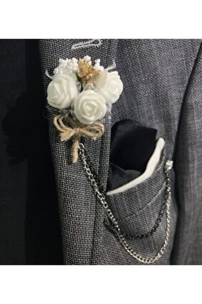Merveparti Beyaz Damat Yaka Çiçeği