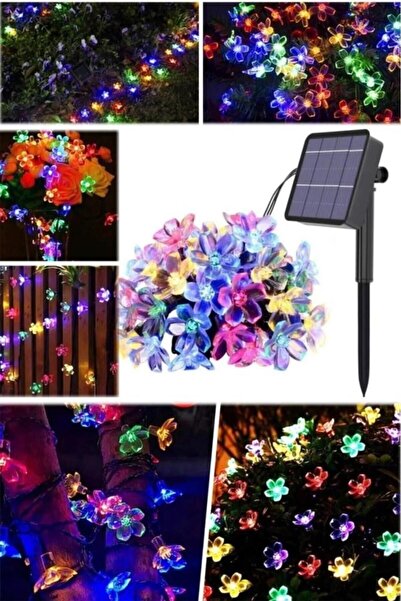 Nirnisa 6 Metre 30 Led Çiçek Solar Lamba Güneş Enerjili Rgb Renkli Işık Bahçe Aydınlatma Parti Süs Lambası