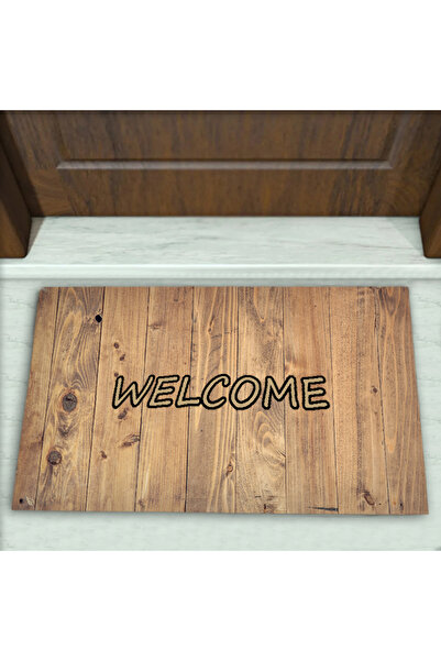 Colorix Carpet Tahta Parke Desenli Dekoratif Kapı Önü Paspası No: 1057