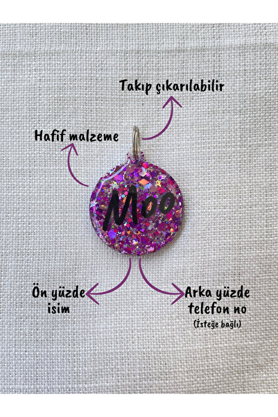 VenüsTakı Yuvarlak Şeklinde Kedi/ Köpek- İsimliği/ Künyesi