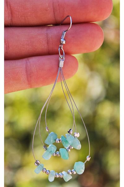 Mıçı New Season Stylish Aventurine Stone Natural Stone Earrings