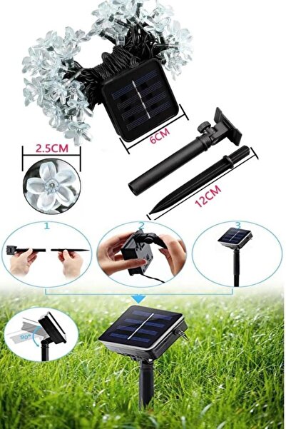 Nirnisa 6 Metre 30 Led Çiçek Solar Lamba Güneş Enerjili Rgb Renkli Işık Bahçe Aydınlatma Parti Süs Lambası