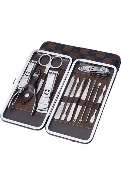 kar-bul 12 Piece Manicure Pedicure Set - Nail Clipper with Bag and Tweezer File