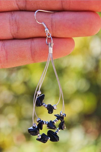 Mıçı New Season Stylish Onix Stone Natural Stone Earrings