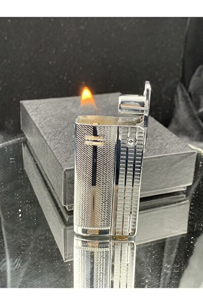 NikaŞ Benzinli Metal Tasarım Gümüş Renk Şık Muhtar Çakmağı