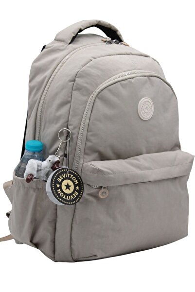 Bevitton Нагънат водоустойчив плат унисекс бежова раница 2200