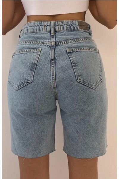 Gokilibutik kadın kesik paça kot bermuda şort