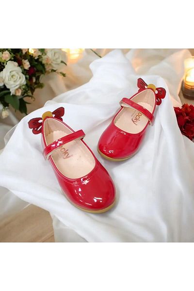 PATİK BEBE Red Butterfly Patterned - Orthopedic Ballerina Girl